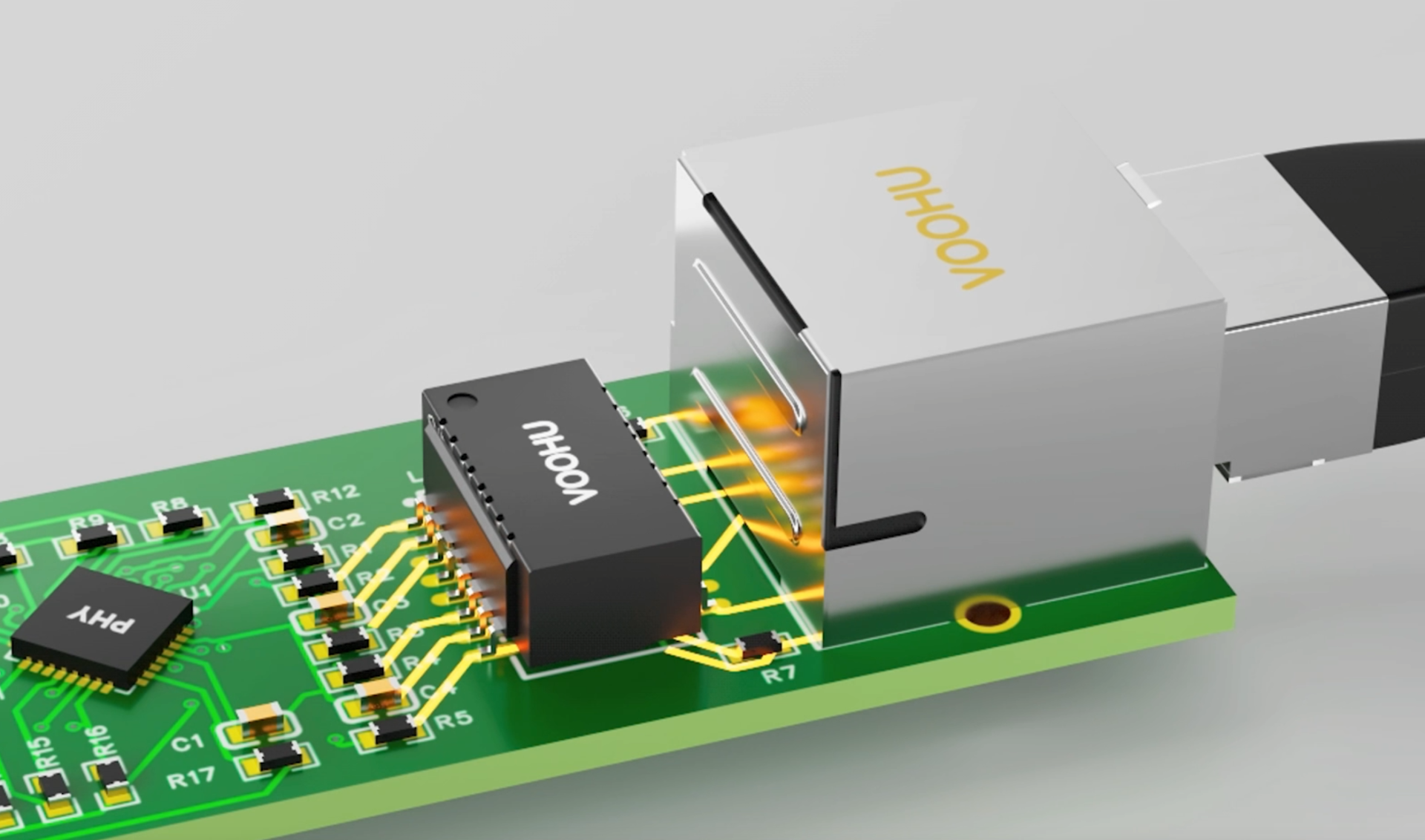 The network port is installed but cannot pass the test? VOOHU explains in detail the key points of network transformer center tap, Bob Smith termination and PCB layout pitfall avoidance