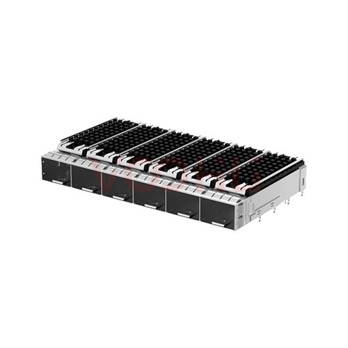 WH296T459D0S32 1*6 heat sink crimped SFP+ fiber cage