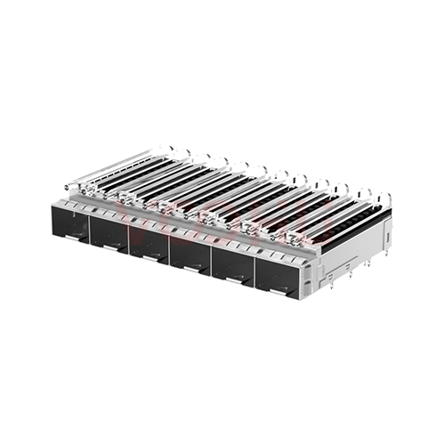 WH296T219D8S32 1 x 6 10G Press Fit with heat sink Nickel plated 30u'' SFP+Cage
