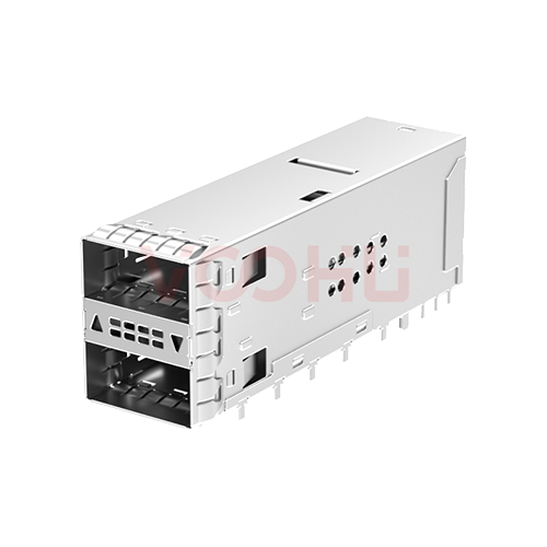 WH81161Y21211 100G 2 x 1 Crimp with Heatsink Gold Plated 30U&rdquo; Nickel Plated 50U&rdquo; QSFP28 Fiber Cage