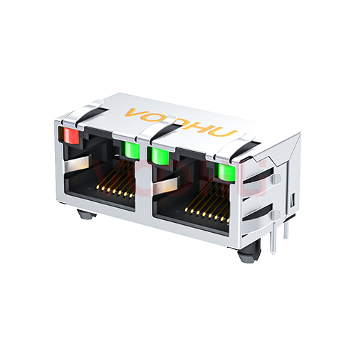 WH56I3288RGGG0121101 90&deg; 1*2 LED (R/G G/G) RJ45 network interface