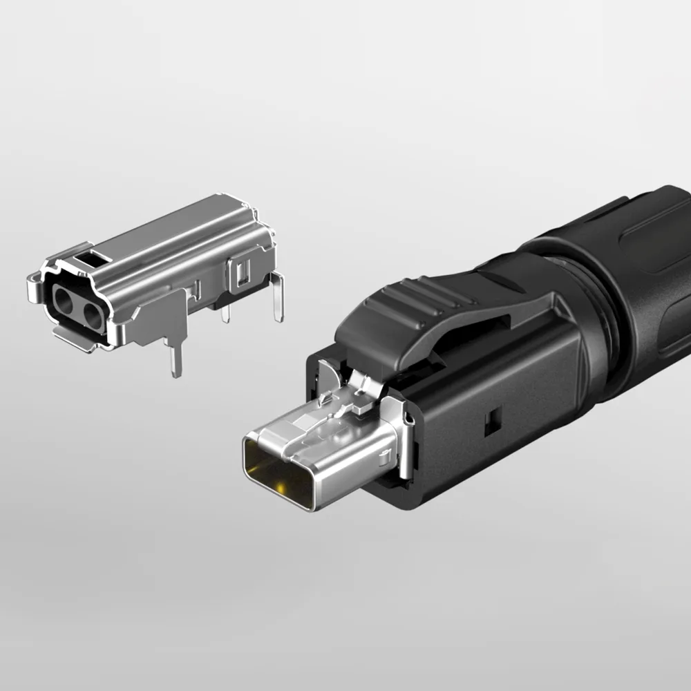 VOOHU SPE single-pair Ethernet connector selection: plug-in board socket, press-fit plug and PoDL wiring harness verification